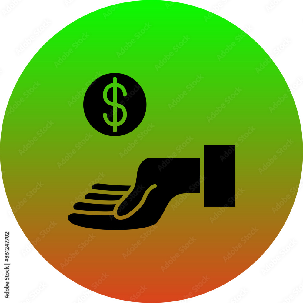 Hand Holding Coin Icon Hand Holding Coin Icon
