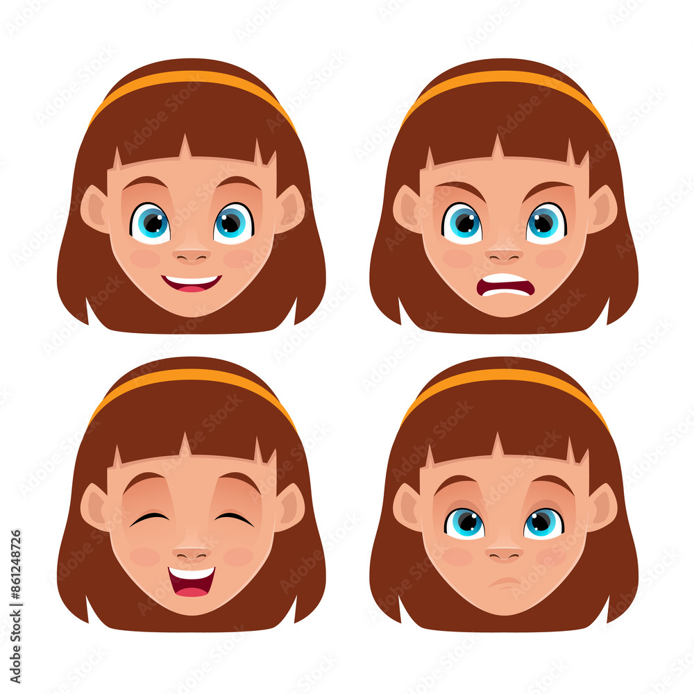 Character element cute people graphic colorful avata set Character element cute people graphic colorful avata set