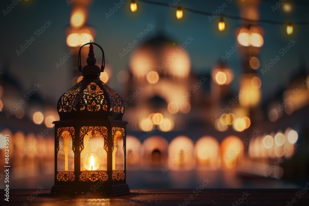 islamic lantern mosque background