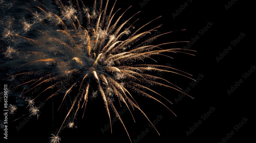 A vibrant display of fireworks against a dark, black background, illuminating the night sky with colorful bursts of light and sparkles A vibrant display of fireworks against a dark, black background, illuminating the night sky with colorful bursts of light and sparkles