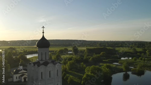 Orthodox Church of Intercession on River Nerl, Bogolyubovo, Suzdalsky District, Vladimir Oblast, Russia. High quality 4k footage