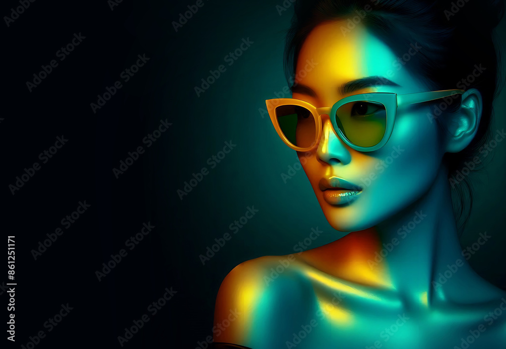 Portrait of a girl in neon light Portrait of a girl in neon light