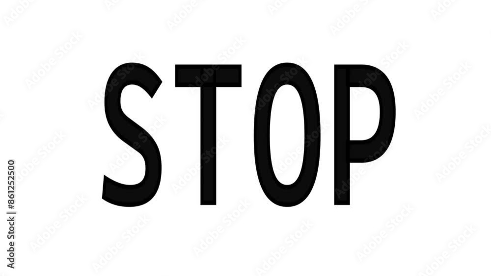 Stop text animation effect video in 4k Stop text animation effect video in 4k