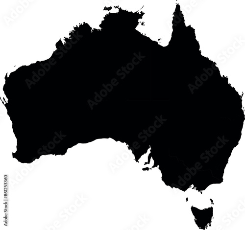Vector silhouette map of australia