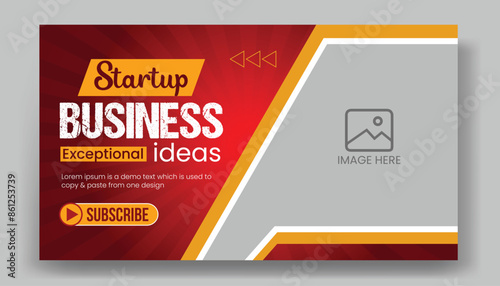 Creative business youtube video thumbnail design or workshop promotion social media web banner gaming thumbnail template