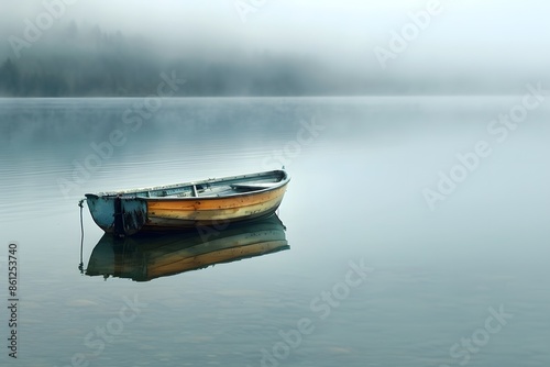 Small boat floating in water