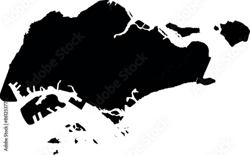 Vector silhouette map of Singapore