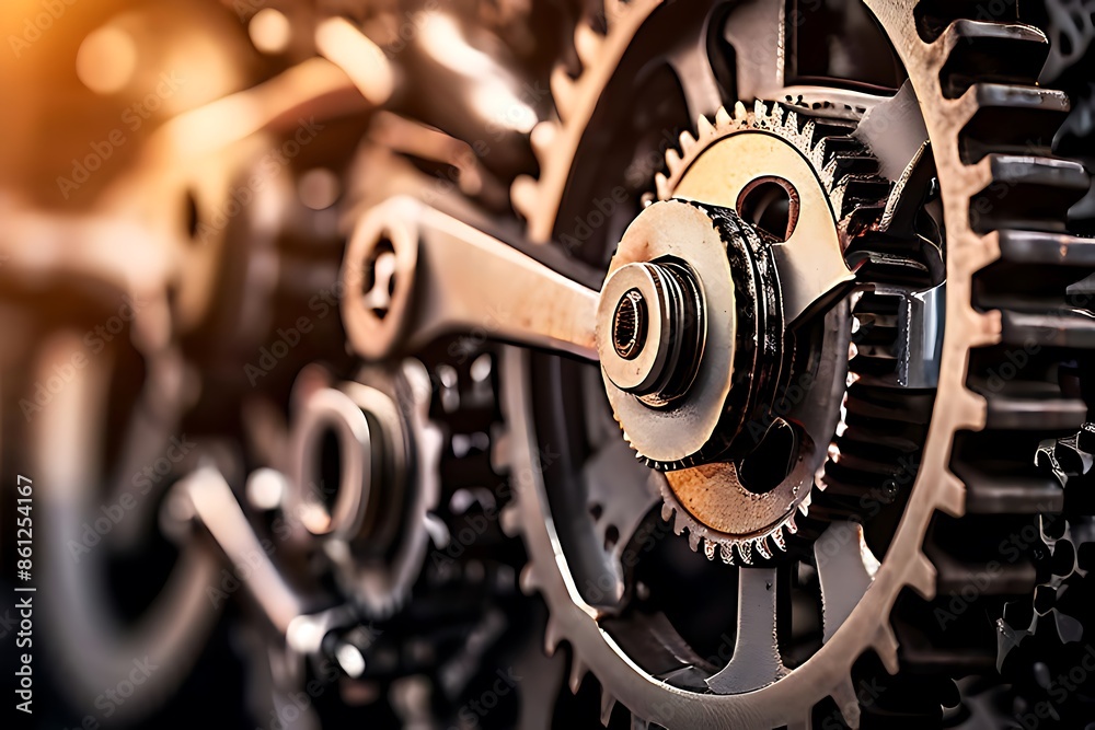 custom made wallpaper toronto digitalClose-Up of Bicycle Chain and Gears Highlighting Intricate Details and Textures
