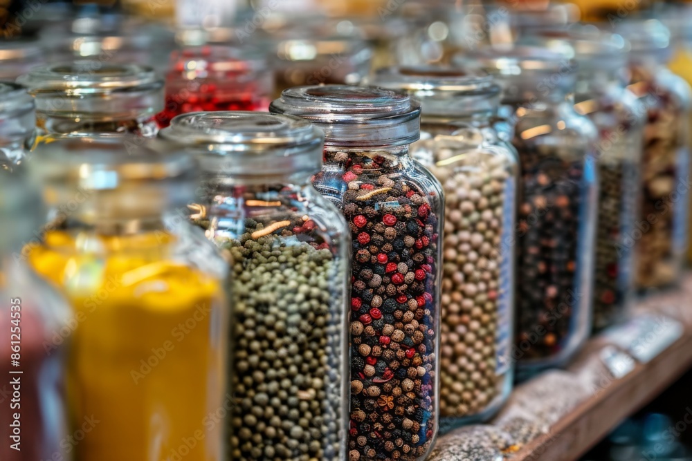 photo of colorful spices in glass jars photo of colorful spices in glass jars