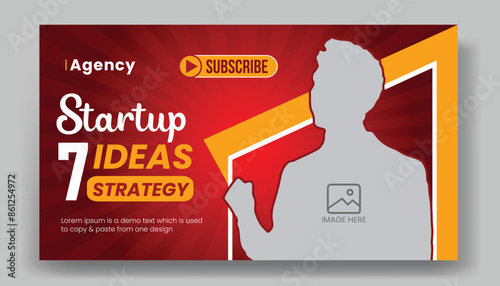 Creative business youtube video thumbnail design or workshop promotion social media web banner gaming thumbnail template