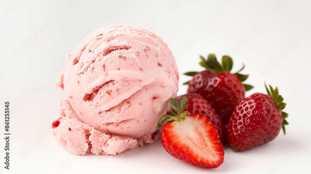 Strawberry Ice Cream with Fresh Strawberries Strawberry Ice Cream with Fresh Strawberries