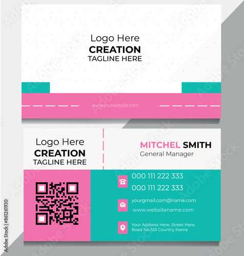 Modern Minimalist Business Card  Design Template photo