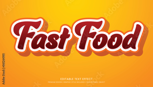 food text effect editable 3d text style template for business logo and fast food brand
