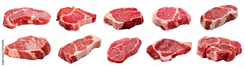 Meat beef png element set on transparent background Meat beef png element set on transparent background