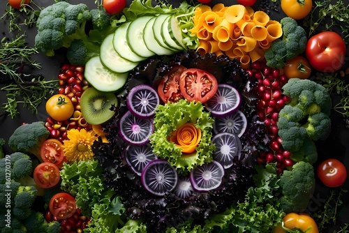 Circle of various vegetables photo