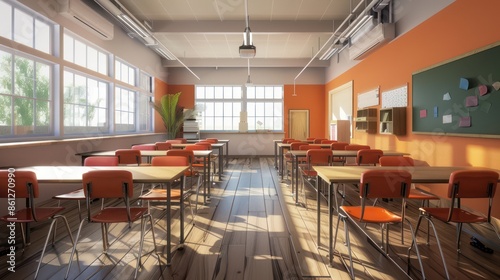 Empty school classroom