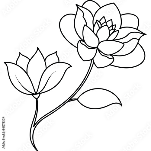 one line continuous of flower vector