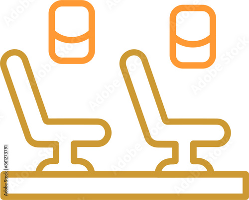 Seats in Plane Vector Icon