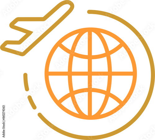 Round Travel Flights Vector Icon