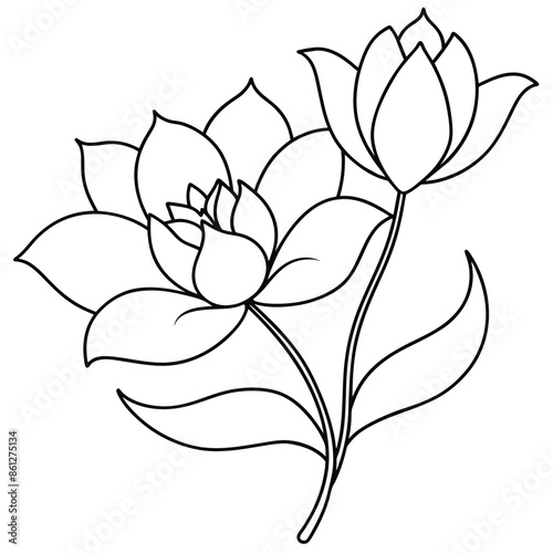 one line continuous of flower