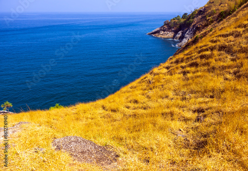 Dry glass on mountain at Krating cape in summer Phuket Thailand