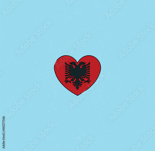 Eye-catching heart in the colors of the Albania flag! Perfect for holidays, events, and showing your patriotism.