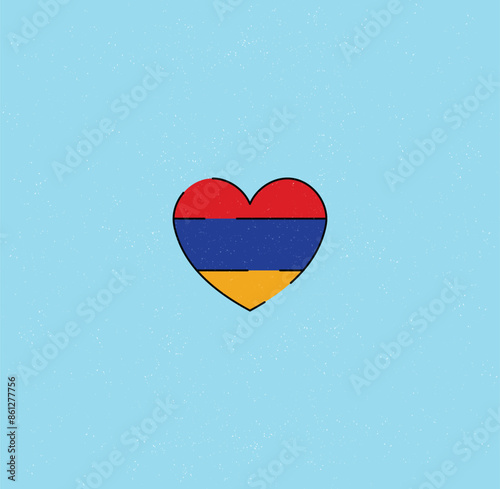 Eye-catching heart in the colors of the Armenian flag! Perfect for holidays, events, and showing your patriotism.