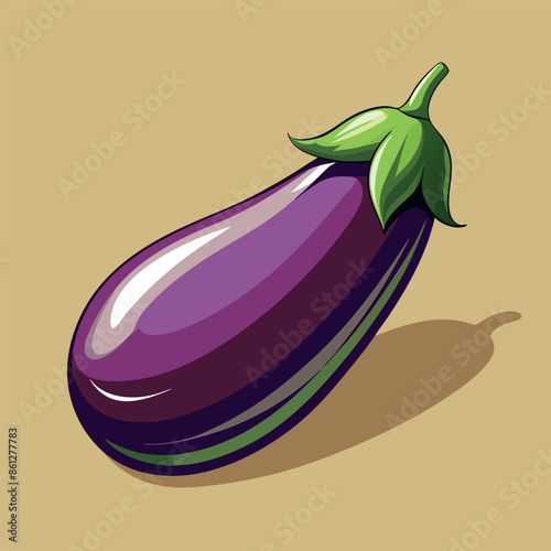 Organic vegetable symbol isolated design of eggplant
