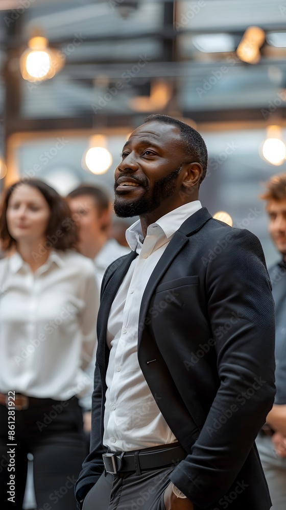 Confident Corporate Leader Discussing Initiatives with Diverse Business Team Confident Corporate Leader Discussing Initiatives with Diverse Business Team