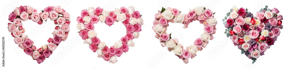 Floral heart frame set