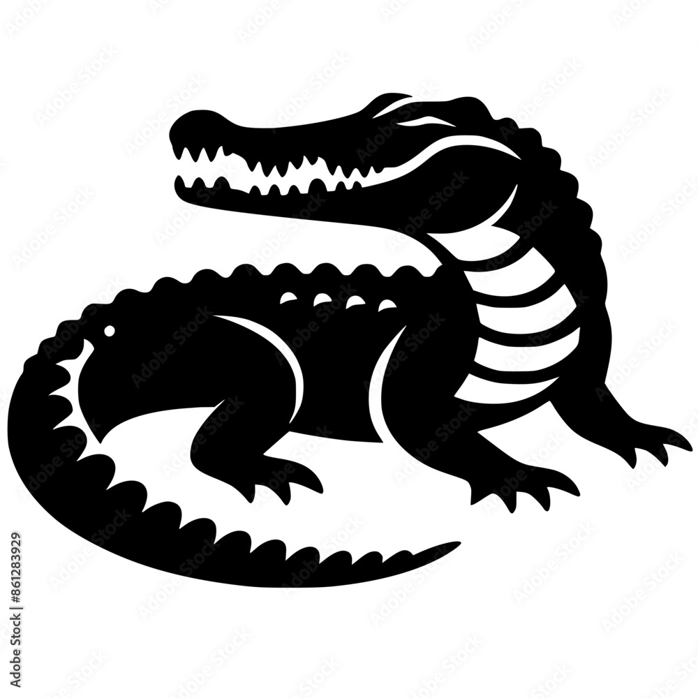 Fototapeta premium Silhouette of a predatory crocodile