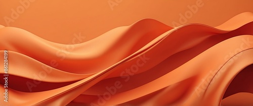 orange theme silk laces wave layers solid d abstract background banner with copy space