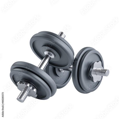 Foto Realistic dumbbells on transparent background