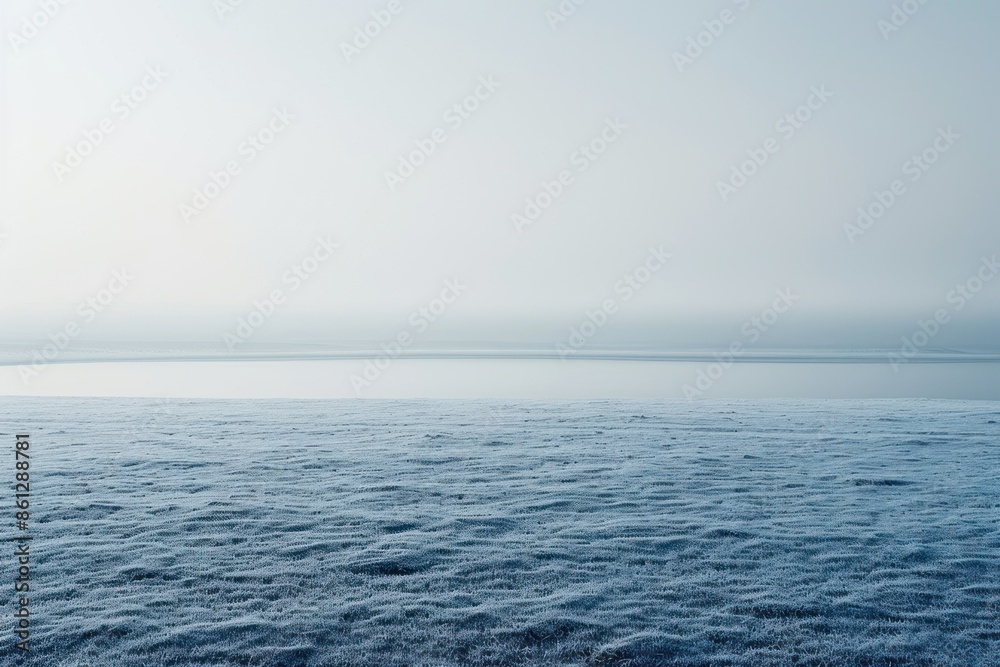 Obraz premium Light white minimalist landscape with a horizon line. Copy space. Gradient. Background.