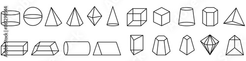Geometric figure icon vector set. Geometry illustration sign collection. Figure symbol or logo.