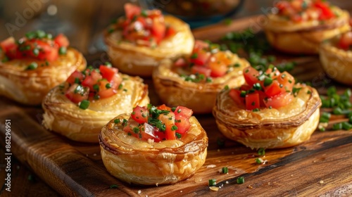 Elegant puff pastry appetizers beautifully arranged