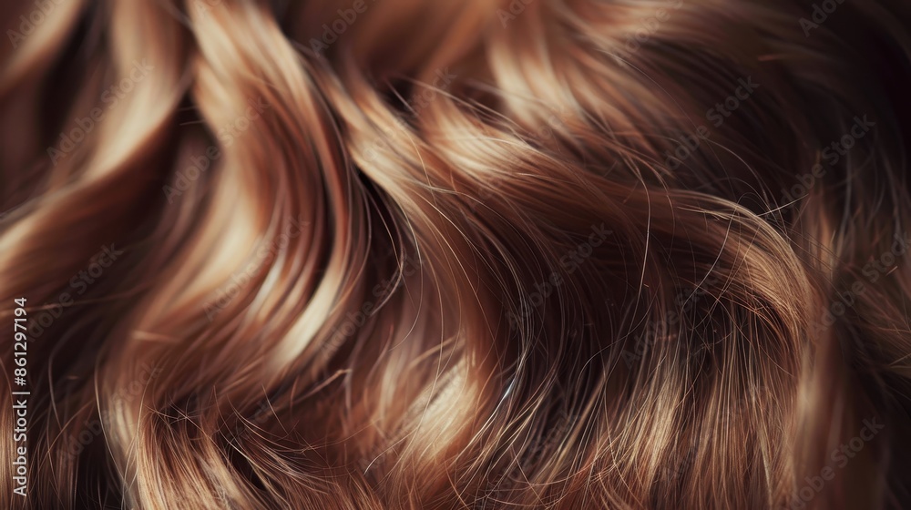 Close-up shot of wavy brown hair with a soft sheen, showcasing its natural texture and beauty. Close-up shot of wavy brown hair with a soft sheen, showcasing its natural texture and beauty.