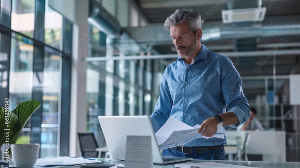 The businessman at desk
