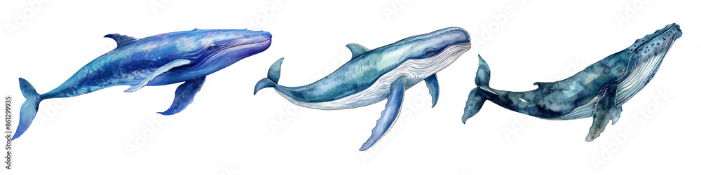 watercolor whale underwater animal set watercolor whale underwater animal set