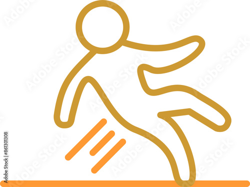 Danger of Slipping Vector Icon