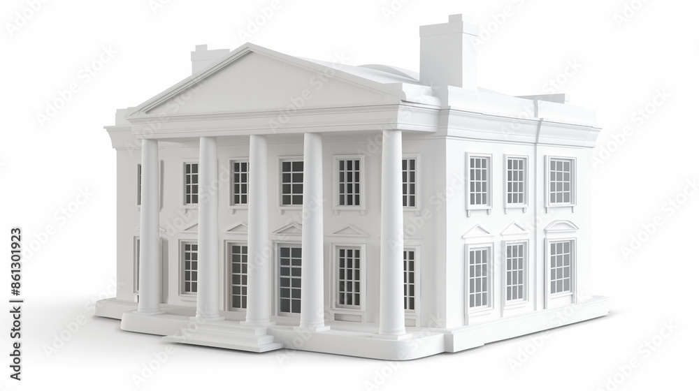 white house mockup, 3d render of a building, capitol building city, white building with columns white house mockup, 3d render of a building, capitol building city, white building with columns