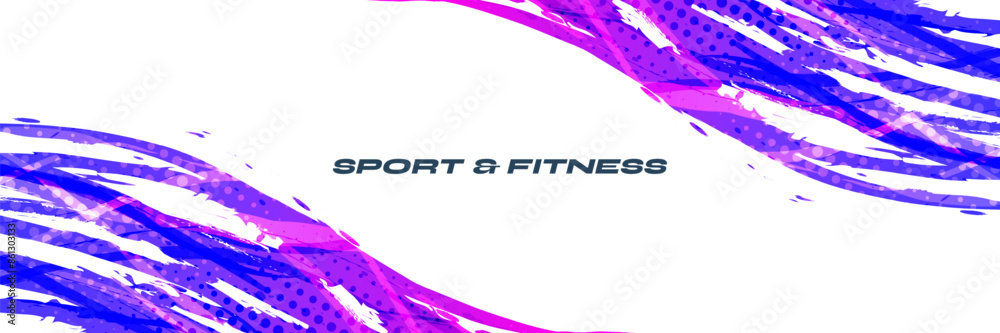 Fototapeta premium Colorful Gradient Brush Background with Halftone Effect. Abstract Dynamic Background for Sports or Fitness Event Design