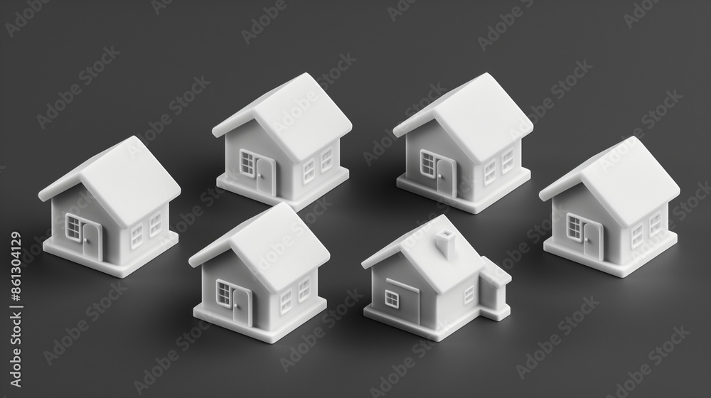 house icon set, 3d render of a house house icon set, 3d render of a house