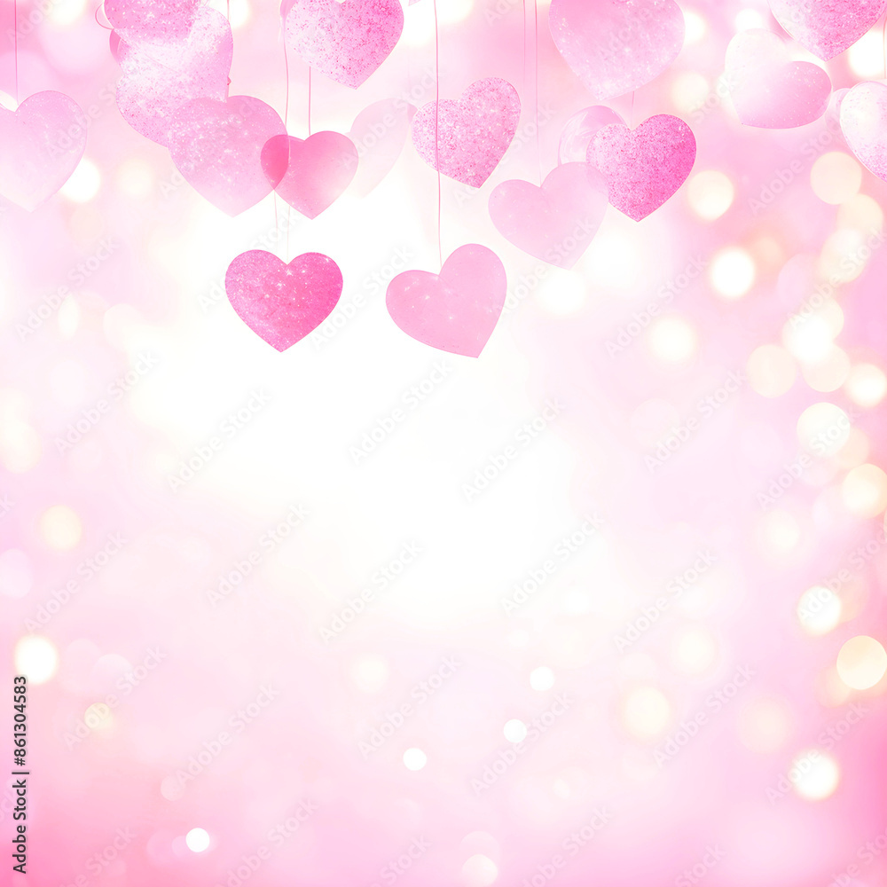 Romantic background with hearts