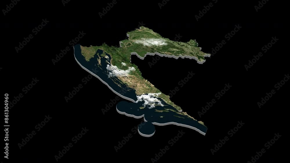 Croatia 3D Country Map Animation Transparent Alpha Croatia 3D Country Map Animation Transparent Alpha