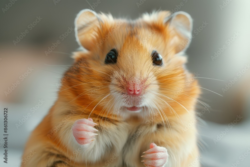 Close Up Portrait of a Golden Syrian Hamster Looking at the Camera Close Up Portrait of a Golden Syrian Hamster Looking at the Camera