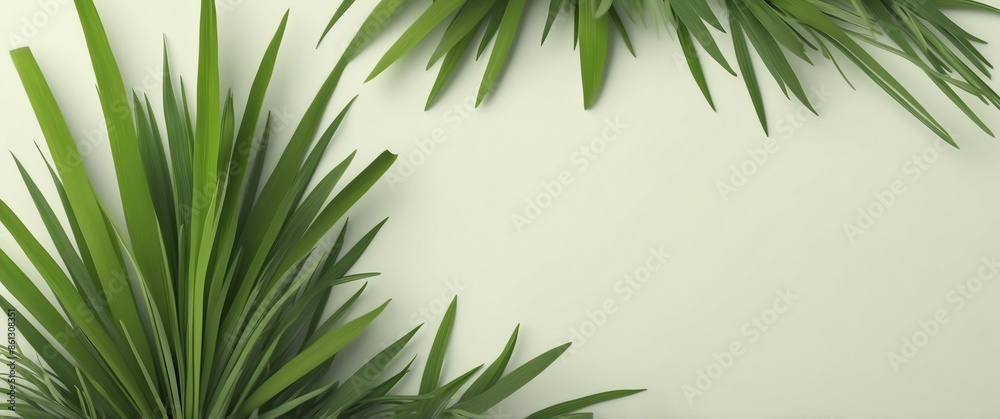 lemongrass leaves background top view banner with copy space lemongrass leaves background top view banner with copy space