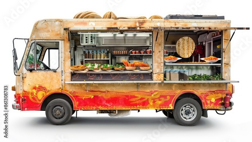 A Mexican Taco Truck selling streetfood