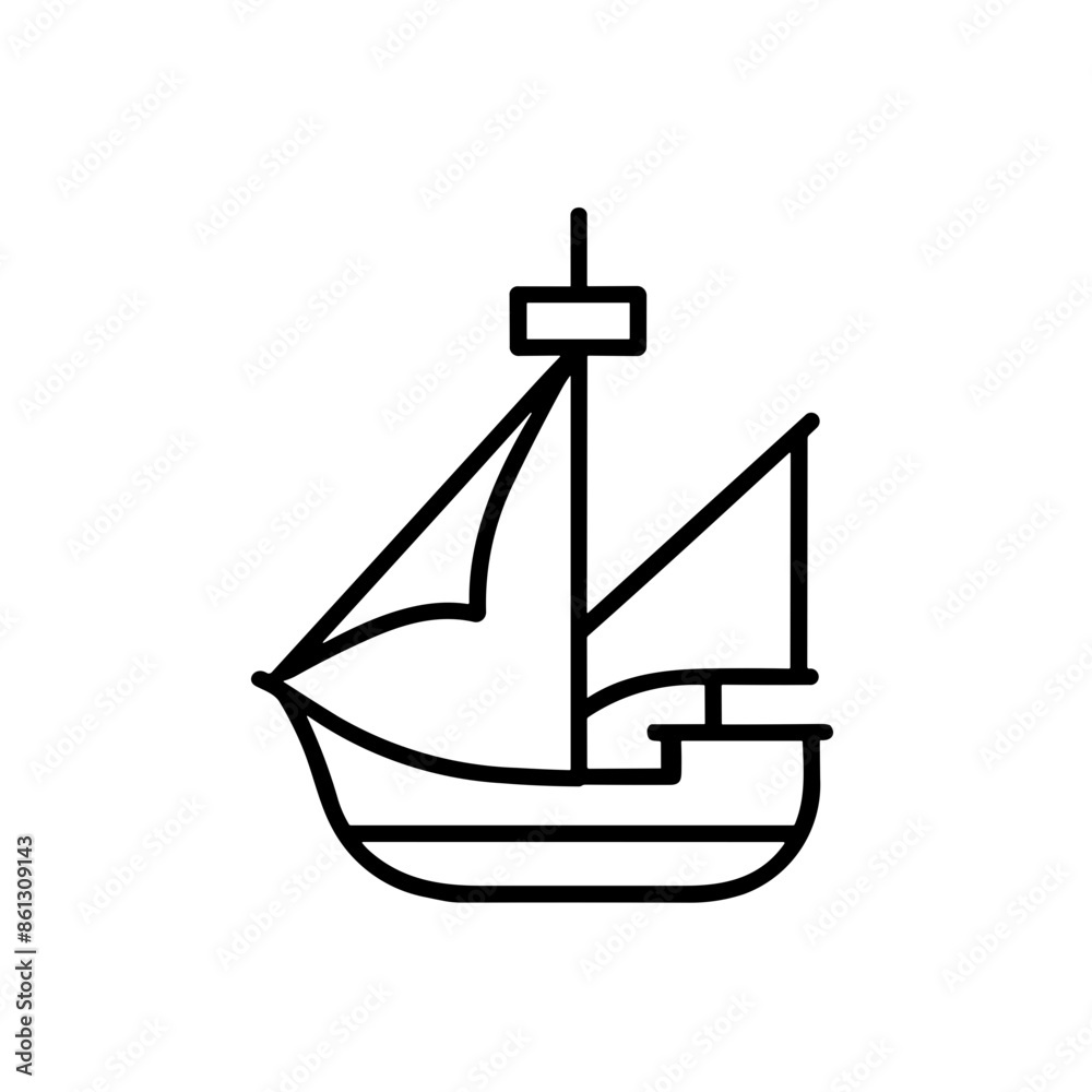 Simple pirate boat isolated icon. Simple pirate boat isolated icon.