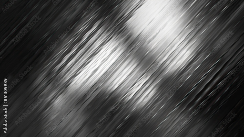 Diagonal streaks of light on a monochrome metallic surface creating a dynamic effect Diagonal streaks of light on a monochrome metallic surface creating a dynamic effect